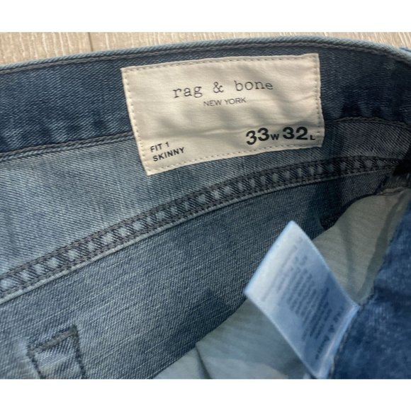 Rag & Bone Women's Jeans Fit 1 Skinny Brockie Blue W33 L32 (34x31) NEW - Picture 6 of 12